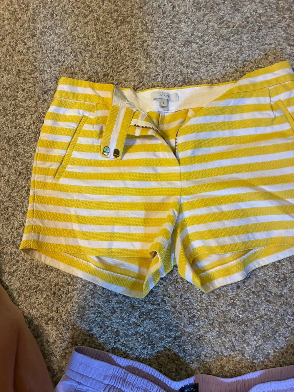 J. Crew Yellow and White Striped Women’s Shorts